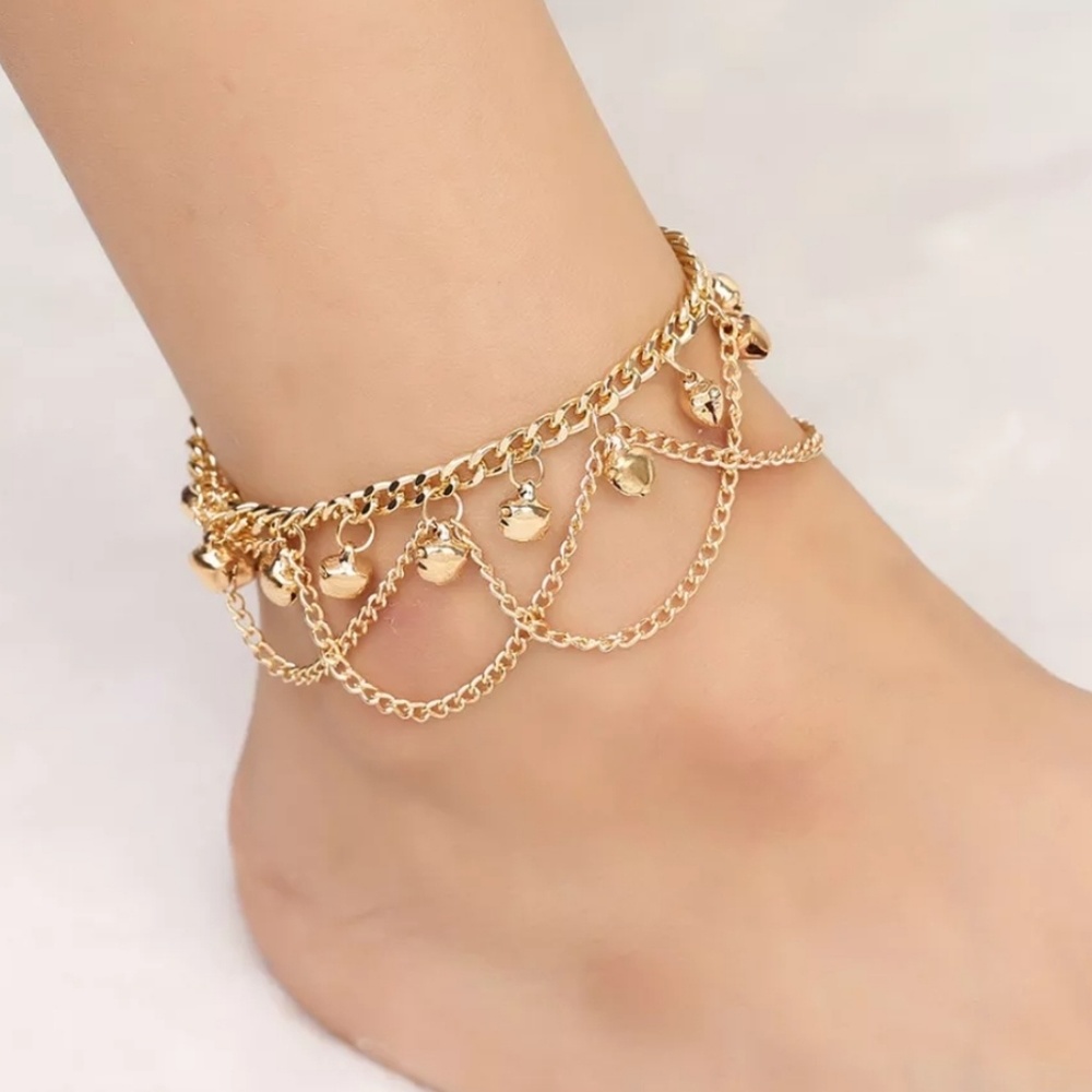 🔜 Gold Boho Anklet - Picture 1 of 5